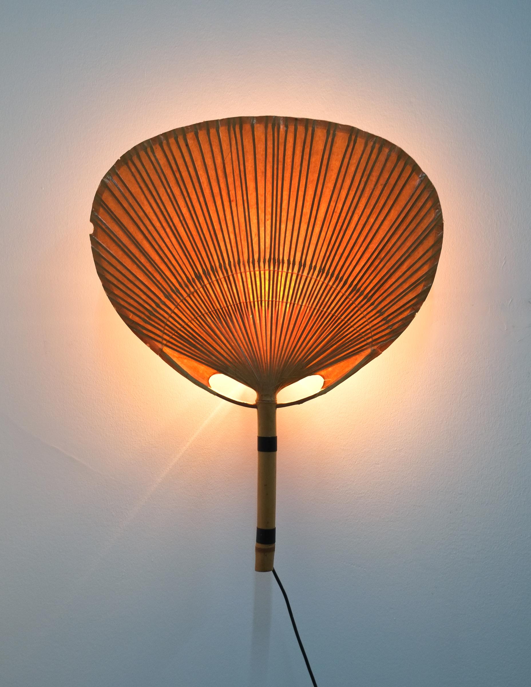 Hand-Crafted Ingo Maurer Uchiwa Pair of Paper Wall Lights, Germany, 1970