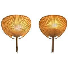 Vintage Ingo Maurer 'Uchiwa' Pair of Sconces