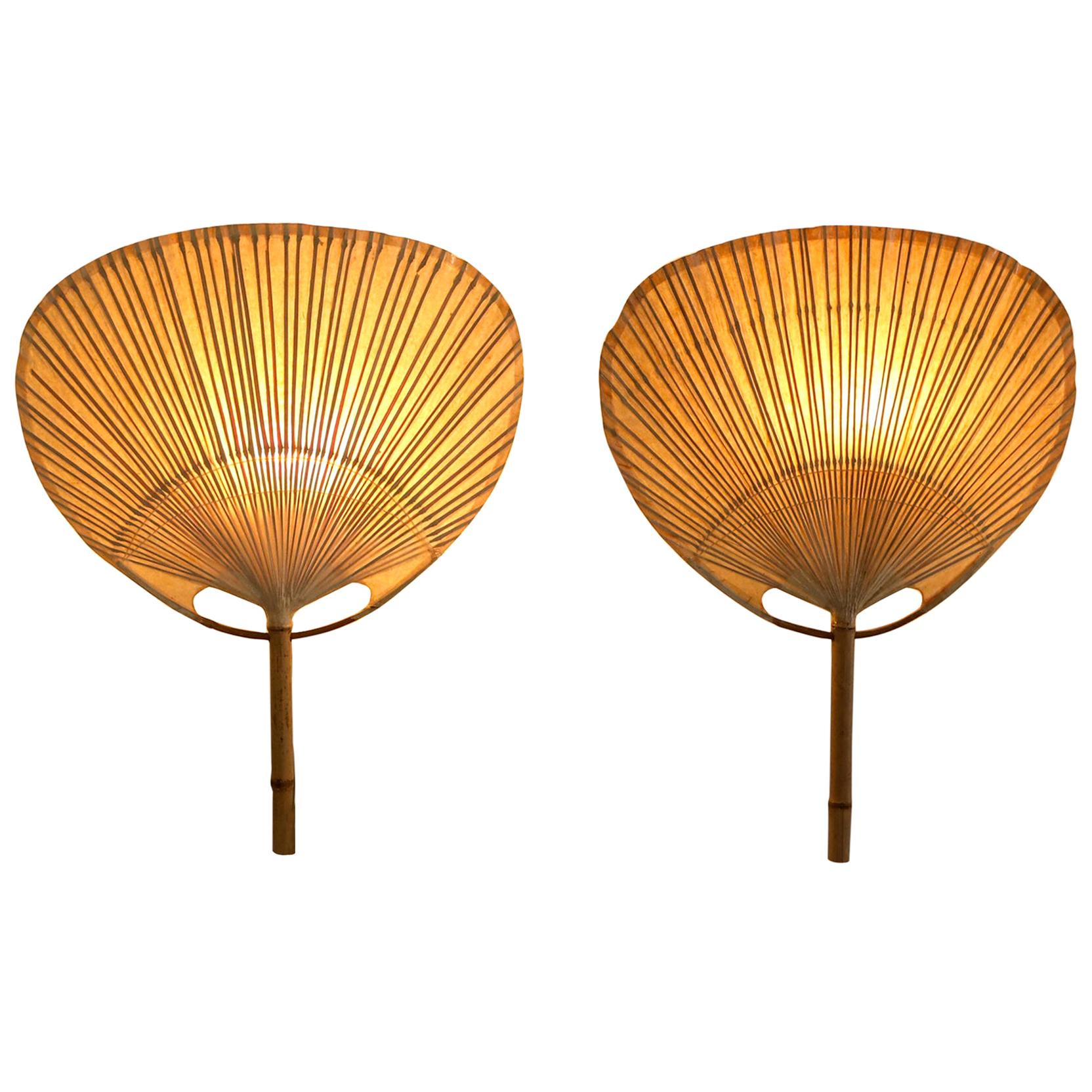 Ingo Maurer 'Uchiwa' Pair of Sconces