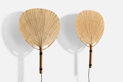 Ingo Maurer, Uchiwa Wall Lights, Bamboo, Paper, Germany, 1970s