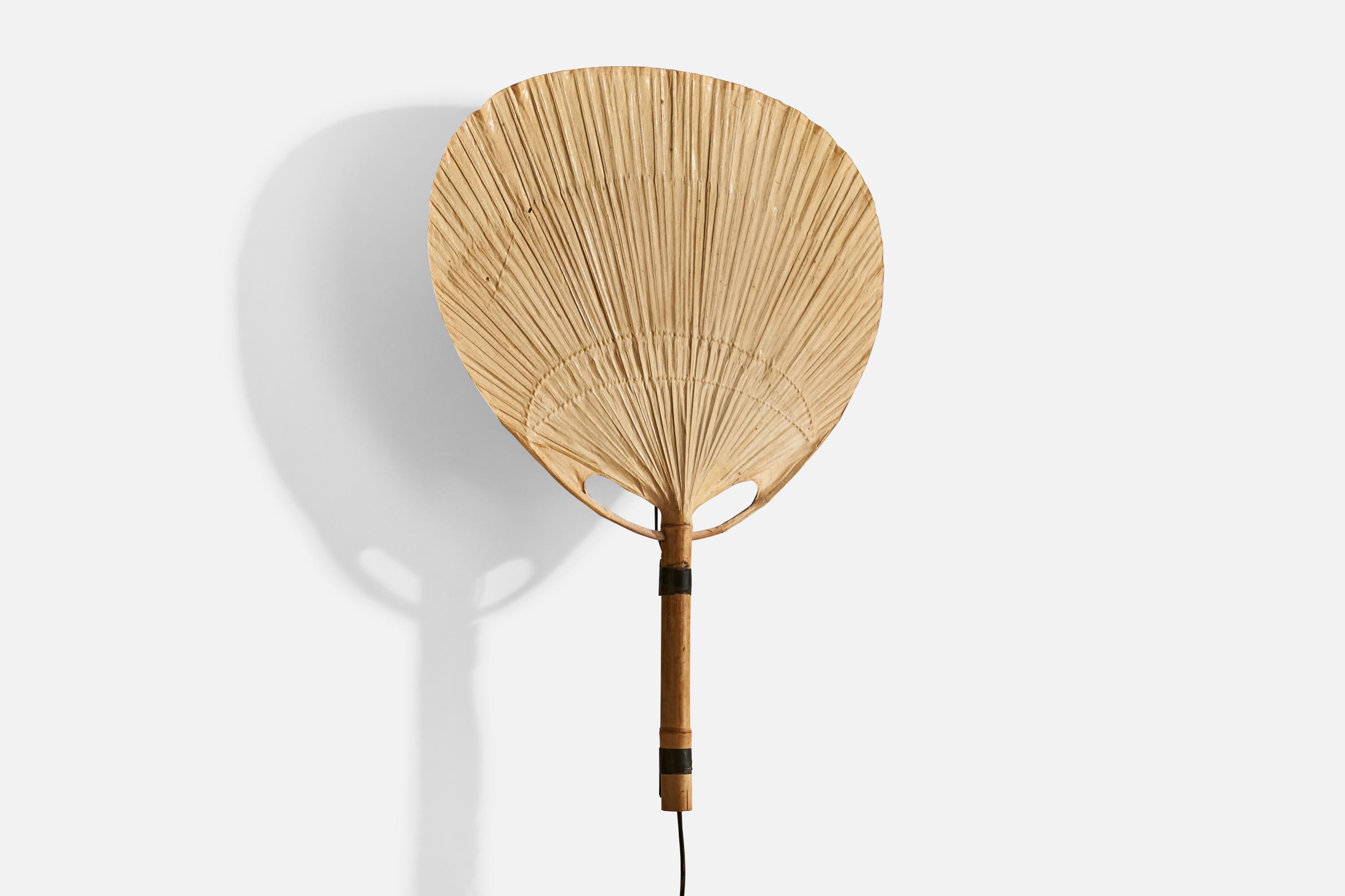 Ingo Maurer, Uchiwa Wall Lights, Bambus, Papier, Deutschland, 1970er Jahre 2