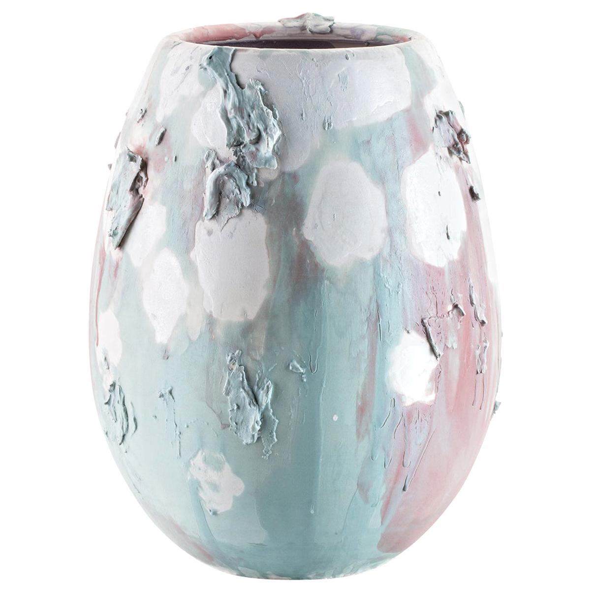 Crackled Big Blue Vase For Sale at 1stDibs big blue vases