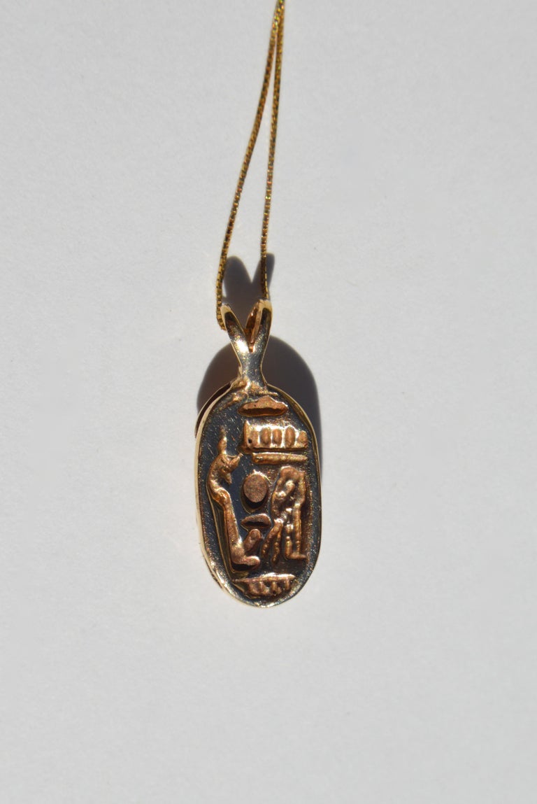 Ingram Cecil 14 Karat Gold Scarab Beetle Pendant Necklace For Sale at ...