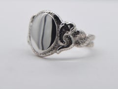 Ingram Cecil Medusa Sterling Silver Snake Signet Ring