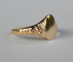 Ingram Cecil Snake Signet 14 Karat Gold Ring
