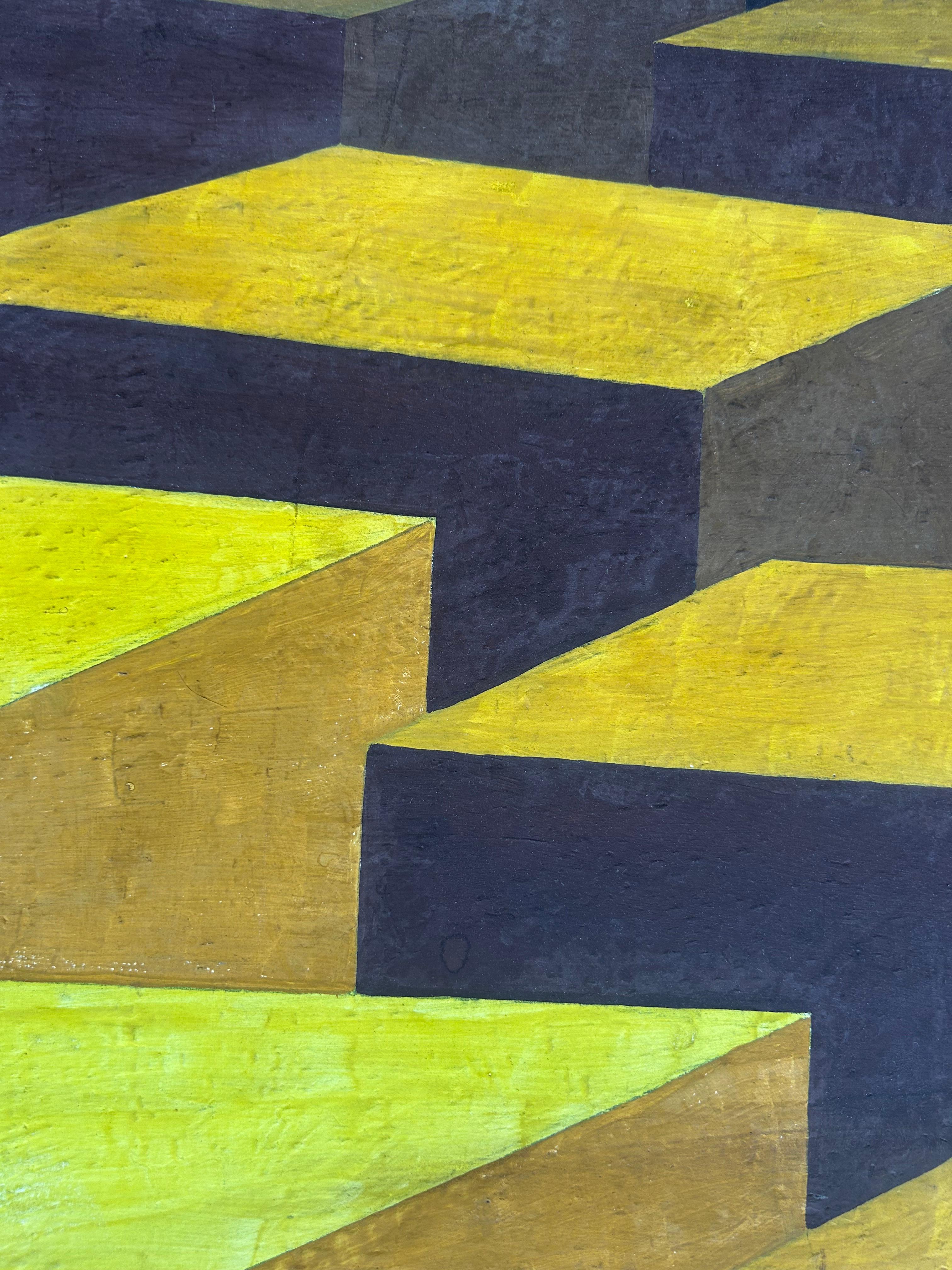 Ingres Speltri Modernista Op Art Pintura Geométrica Abstracta, Brasil Brasileño en venta