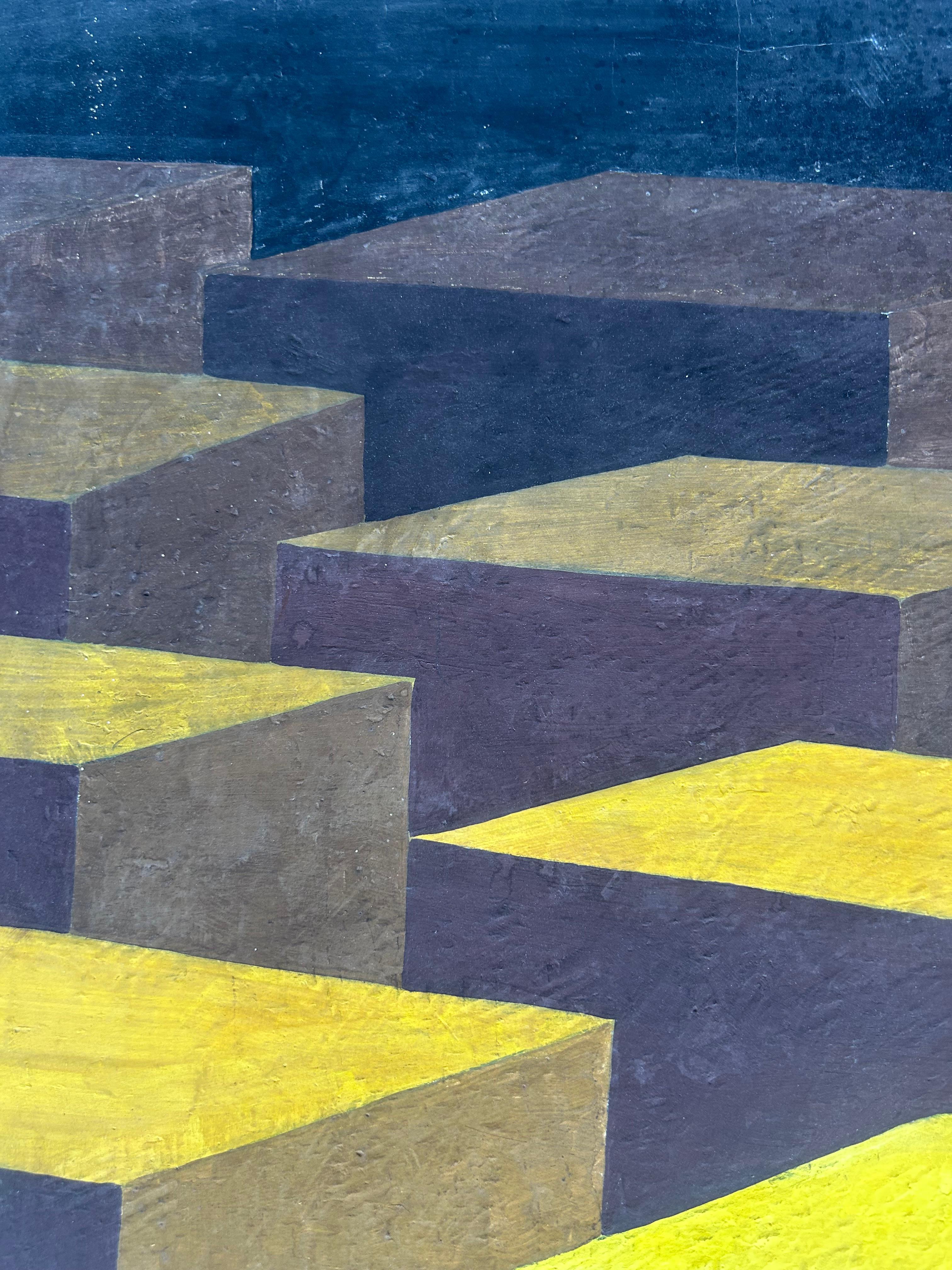 Ingres Speltri Modernista Op Art Pintura Geométrica Abstracta, Brasil Pintado a mano en venta