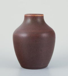 Ingrid and Erich Triller. Ceramic vase with brown glaze. Tobo, Sweden, 1970s.
