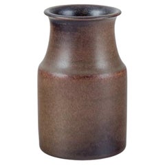 Ingrid and Erich Triller, Sweden. Ceramic vase with green-brown toned glaze