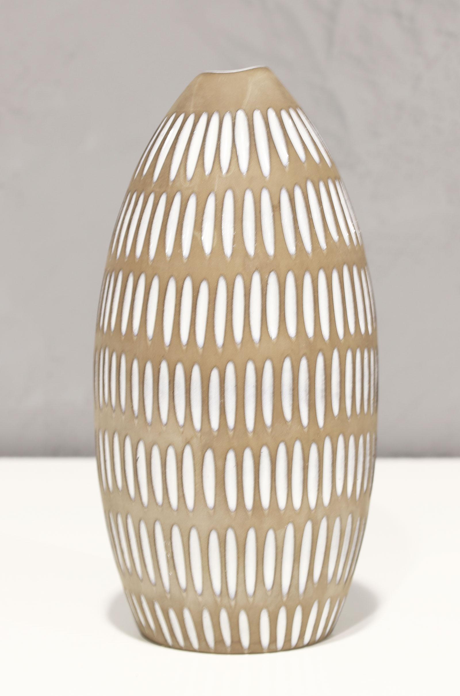 Mid-Century Modern Ingrid Atterberg Ceramic Vase Model Negro Produced by Upsala Ekeby in Sweden For Sale