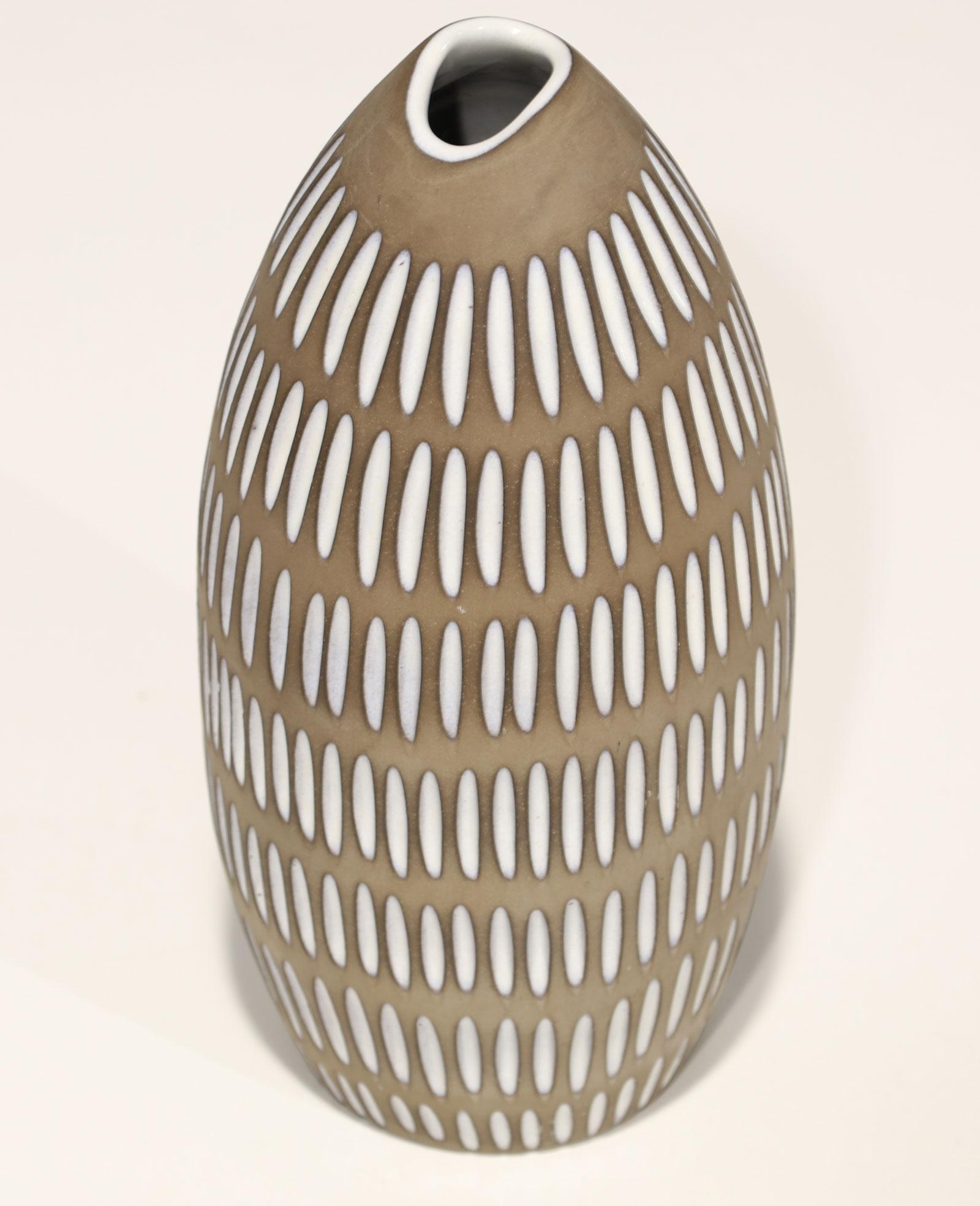 20th Century Ingrid Atterberg Ceramic Vase Model Negro Produced by Upsala Ekeby in Sweden For Sale