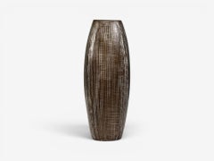 Ingrid Atterberg, Ekeby, Schwedische Mid-Century Modern-Vase, braune Vase, Steingut, 1960er Jahre