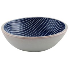 Ingrid Atterberg for Uppsala Ekeby, Bowl in Glazed Stoneware, Striped Design