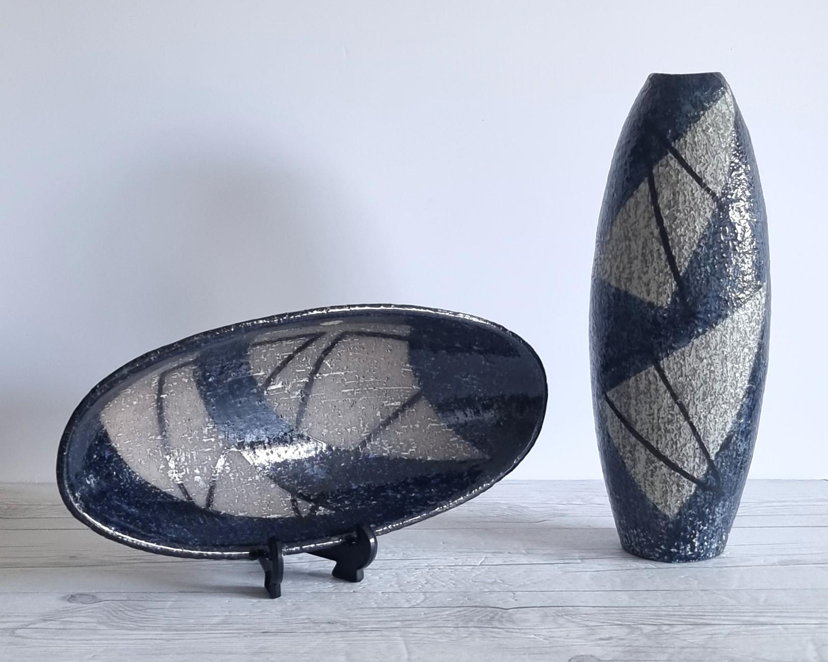 Mid-Century Modern Ingrid Atterberg for Upsala Ekeby, 1957 'Chamotte' Series Modernist Floor Vase For Sale