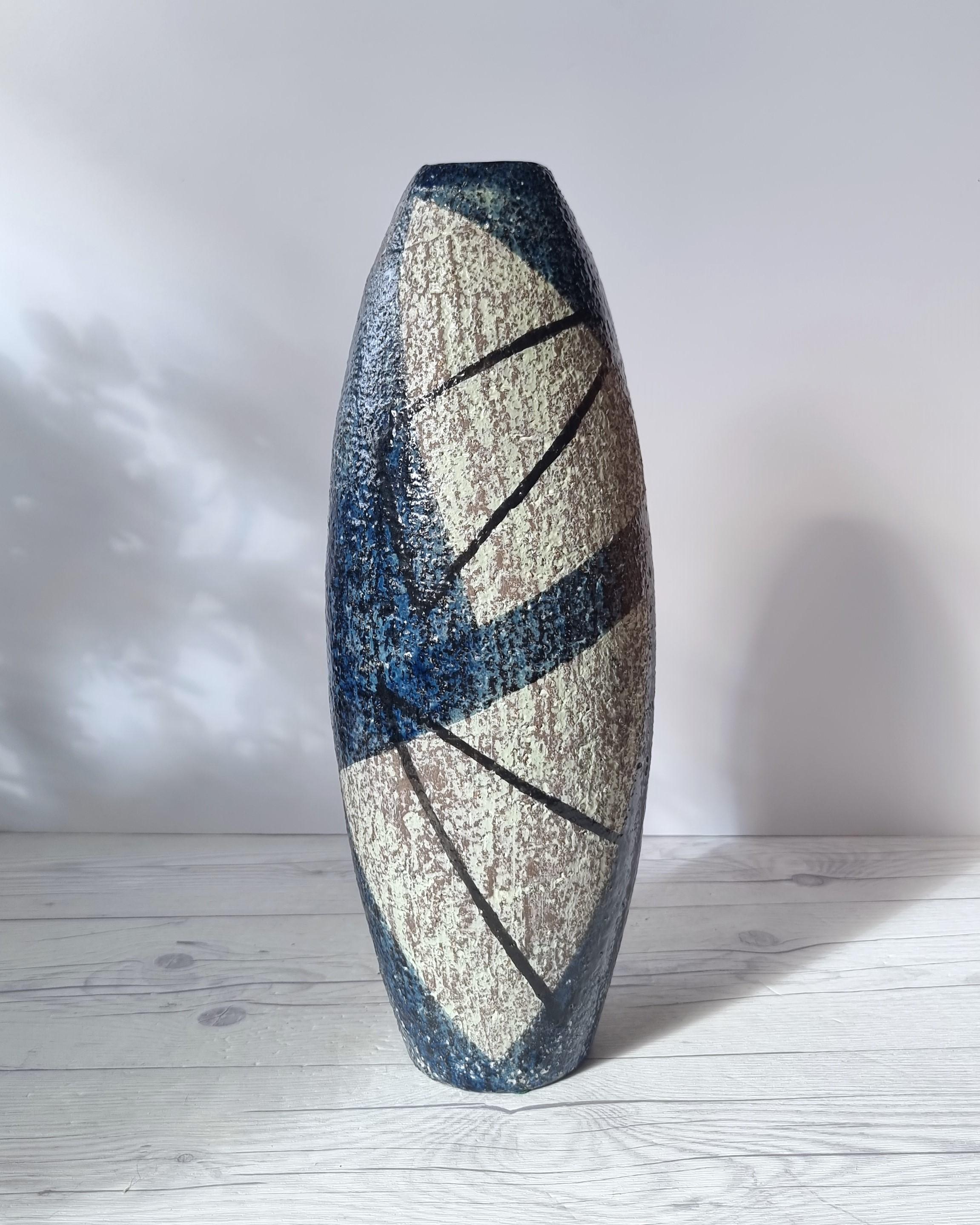 Glazed Ingrid Atterberg for Upsala Ekeby, 1957 'Chamotte' Series Modernist Floor Vase For Sale