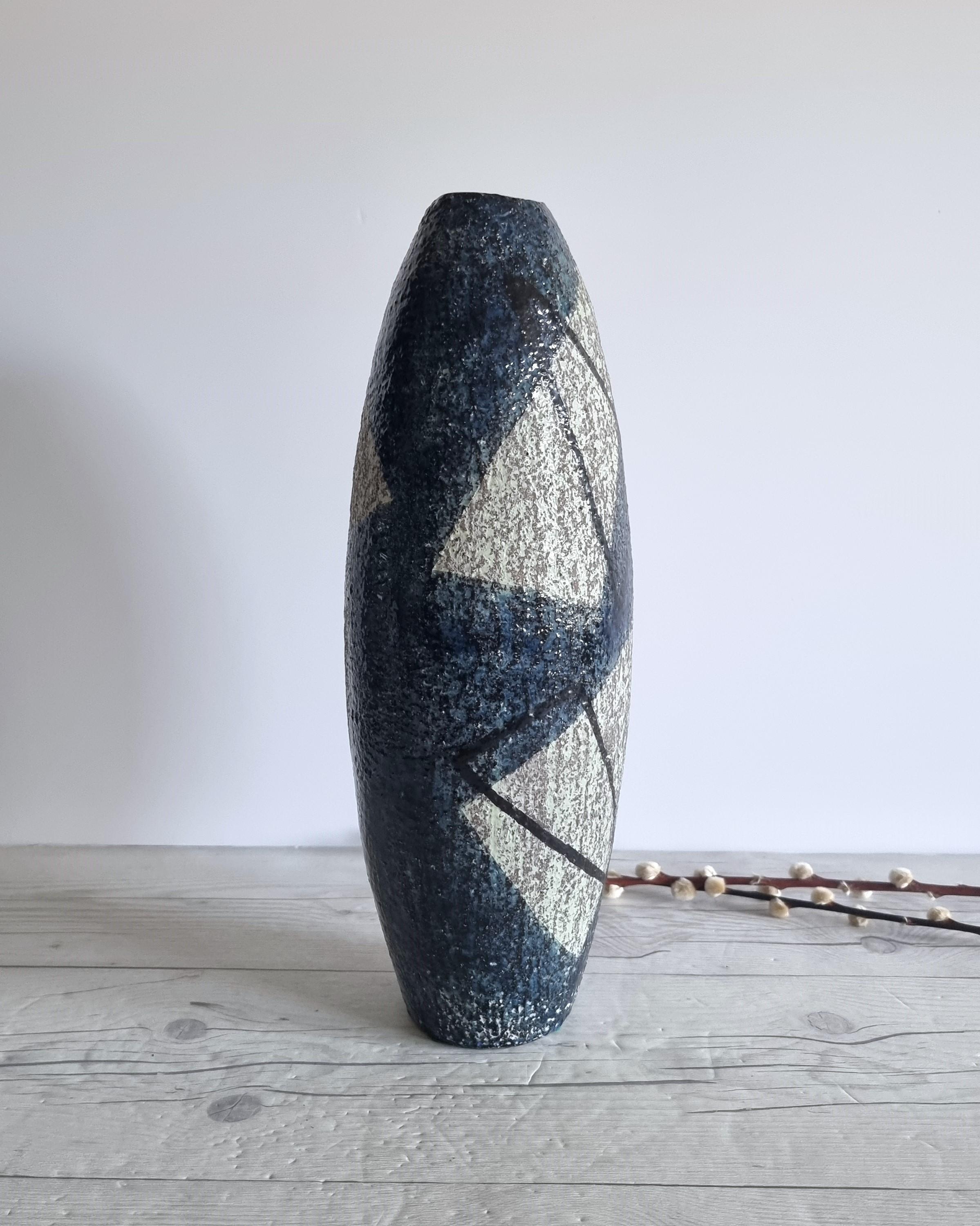Earthenware Ingrid Atterberg for Upsala Ekeby, 1957 'Chamotte' Series Modernist Floor Vase For Sale
