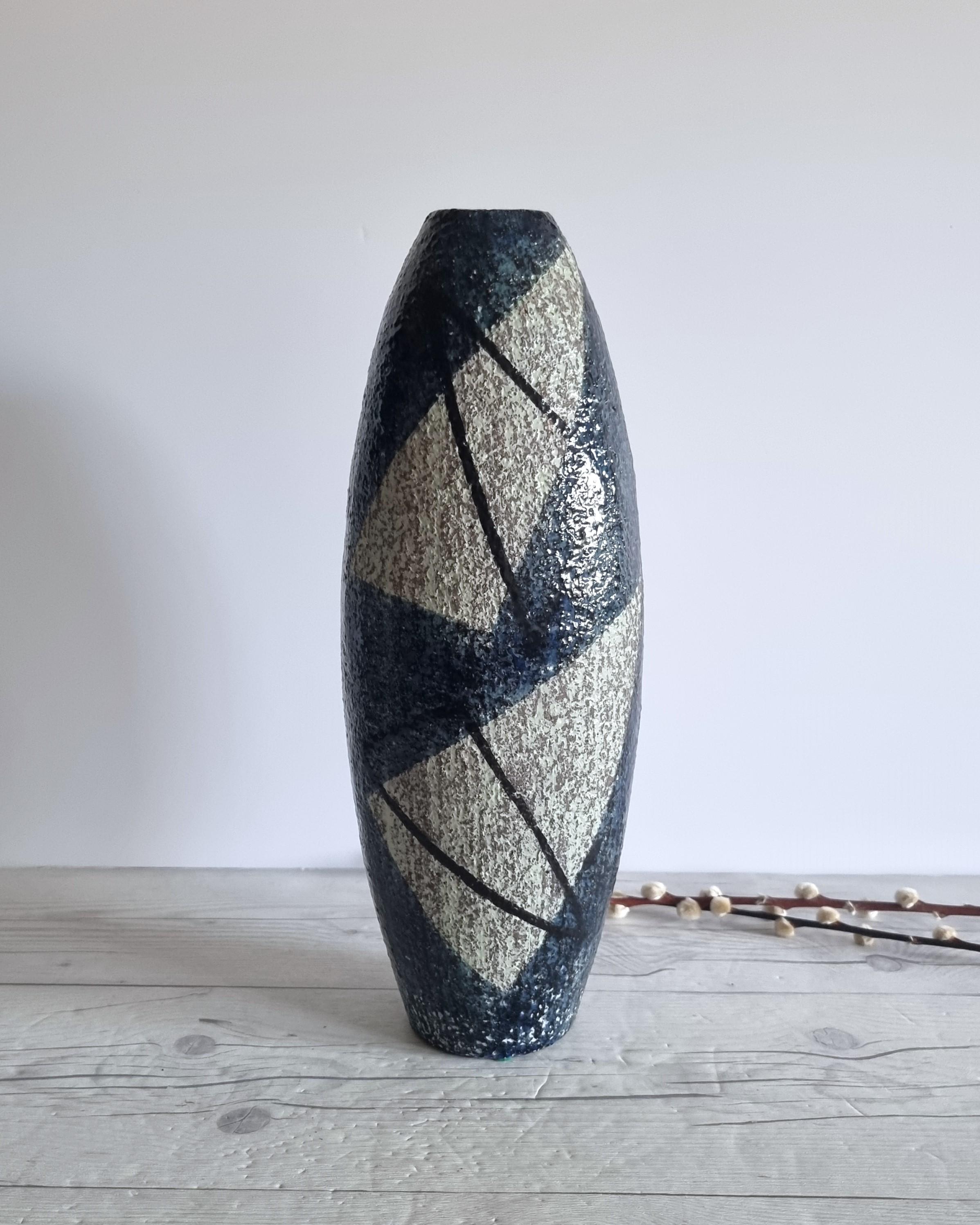 Ingrid Atterberg for Upsala Ekeby, 1957 'Chamotte' Series Modernist Floor Vase For Sale 1