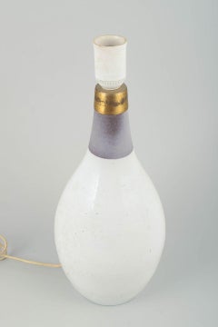Ingrid Atterberg for Upsala-Ekeby. Ceramic table lamp with white glaze.