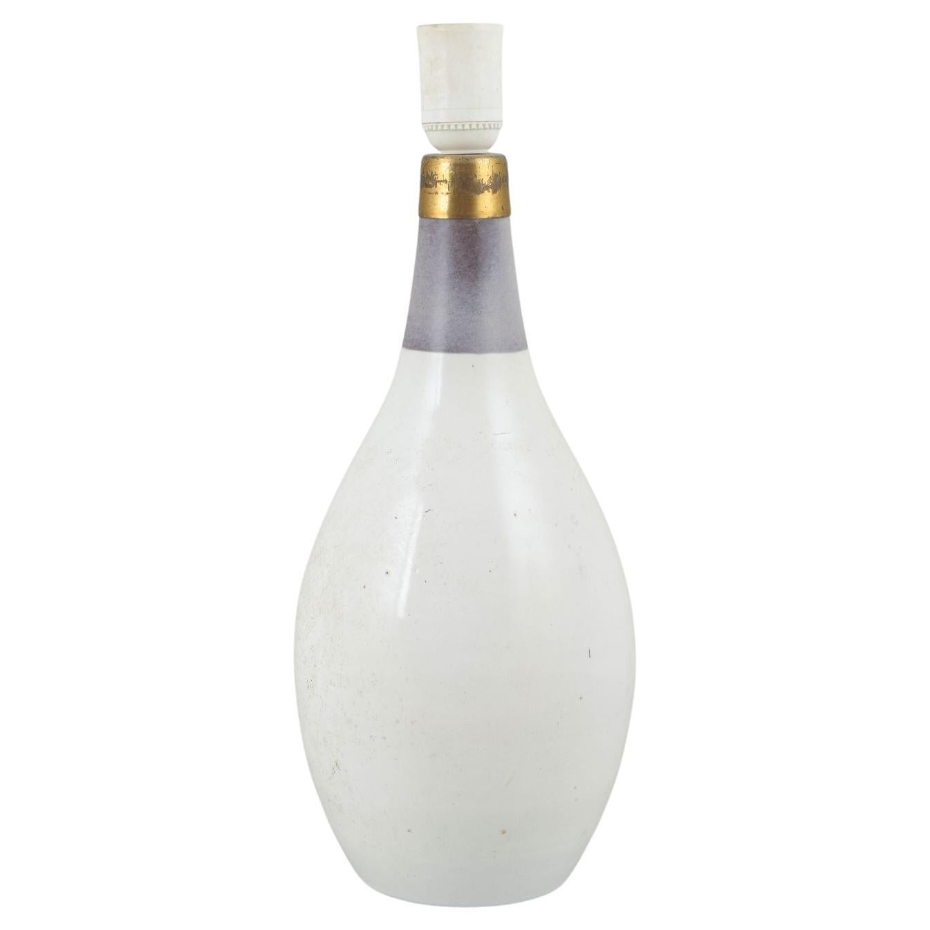 Ingrid Atterberg for Upsala-Ekeby. Ceramic table lamp with white glaze. For Sale