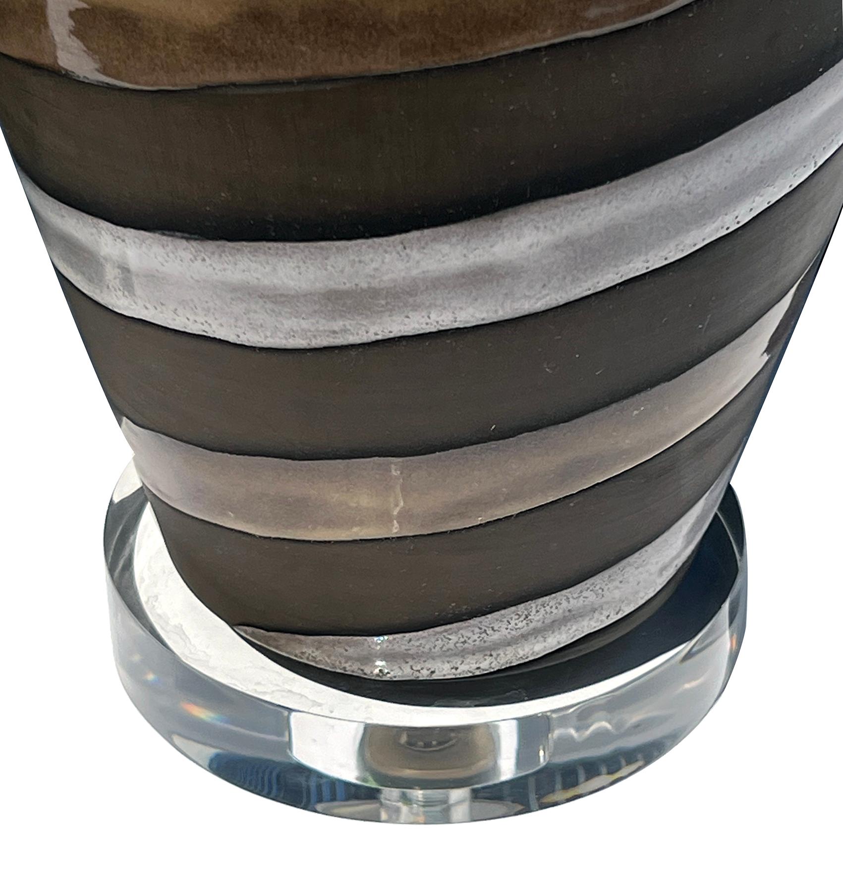 Glazed Ingrid Atterberg for Upsala Ekeby Pair of Ceramic 1940s Lamps - Signed For Sale