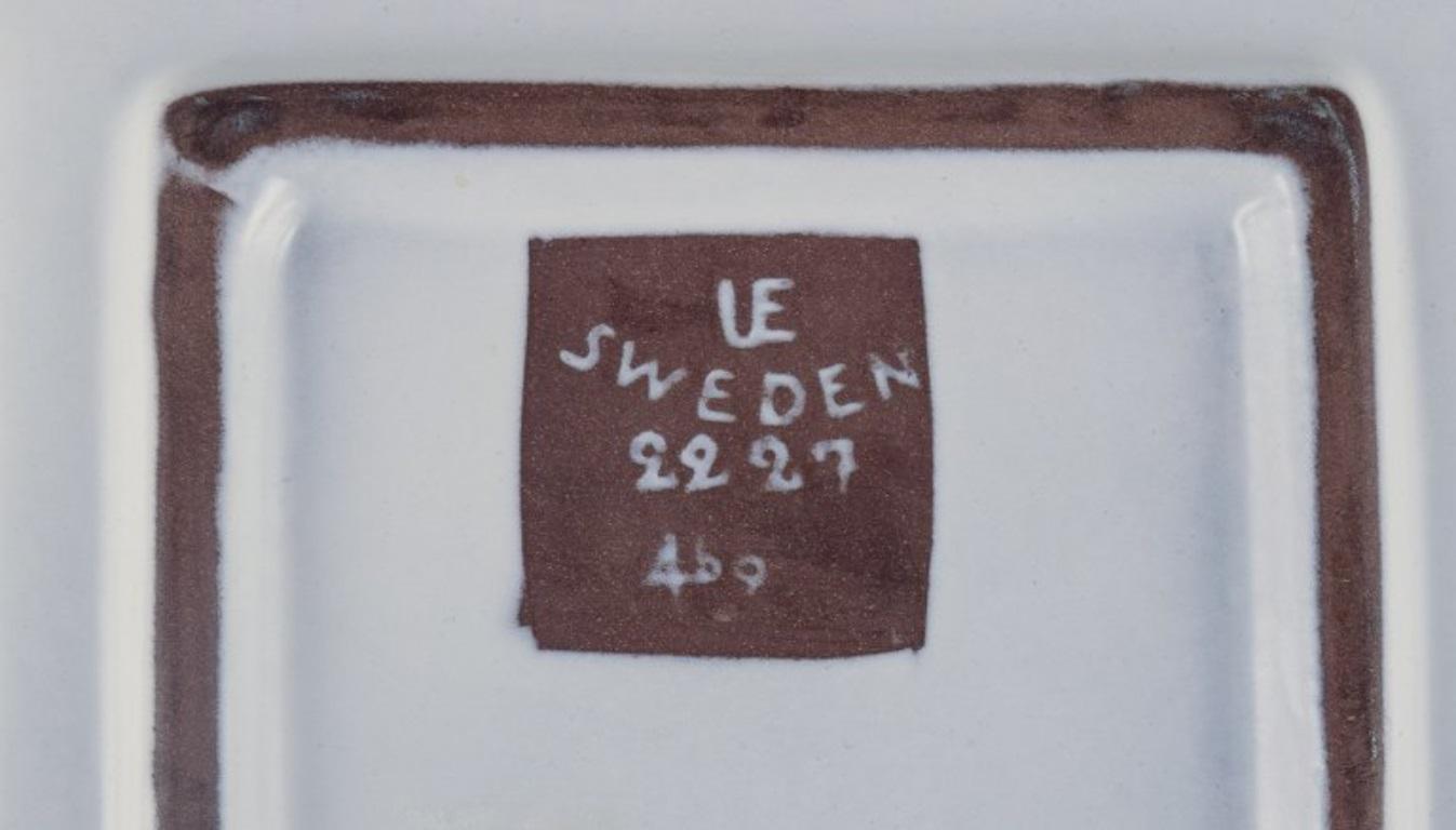Ingrid Atterberg pour Upsala-Ekeby. Bol carré en céramique « Corso », années 1960 Excellent état - En vente à Copenhagen, DK
