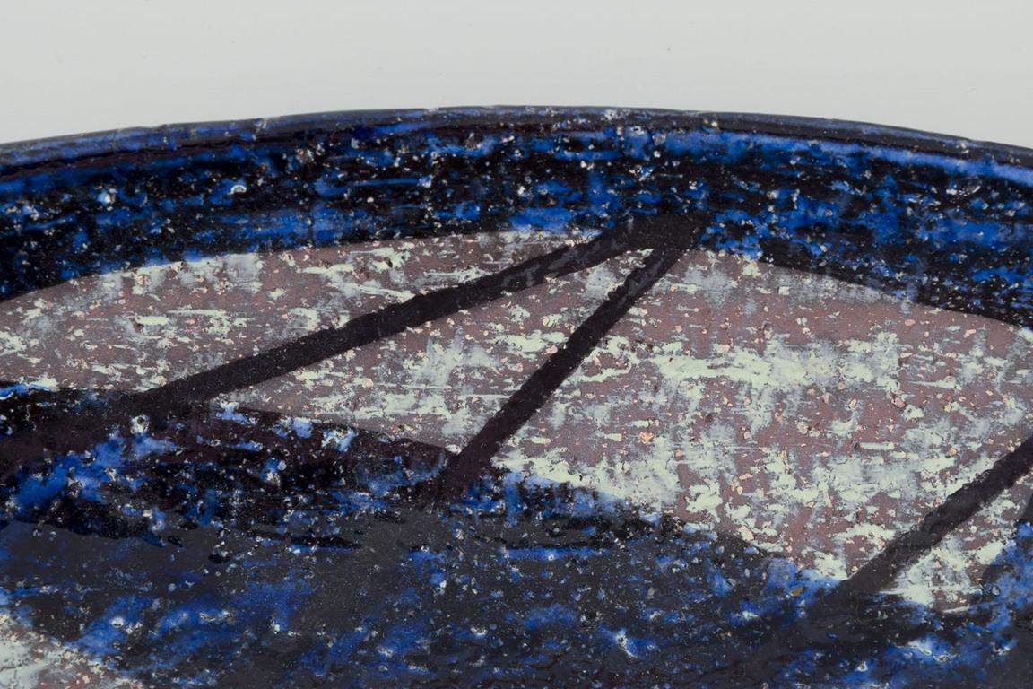 Ingrid Atterberg pour Upsala Ekeby, Suède. Bol oblong en grès. Excellent état - En vente à København, Copenhagen