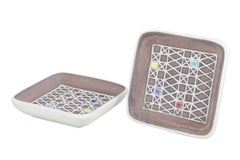 Ingrid Atterberg for Upsala-Ekeby. Two faience dishes with relief decoration.