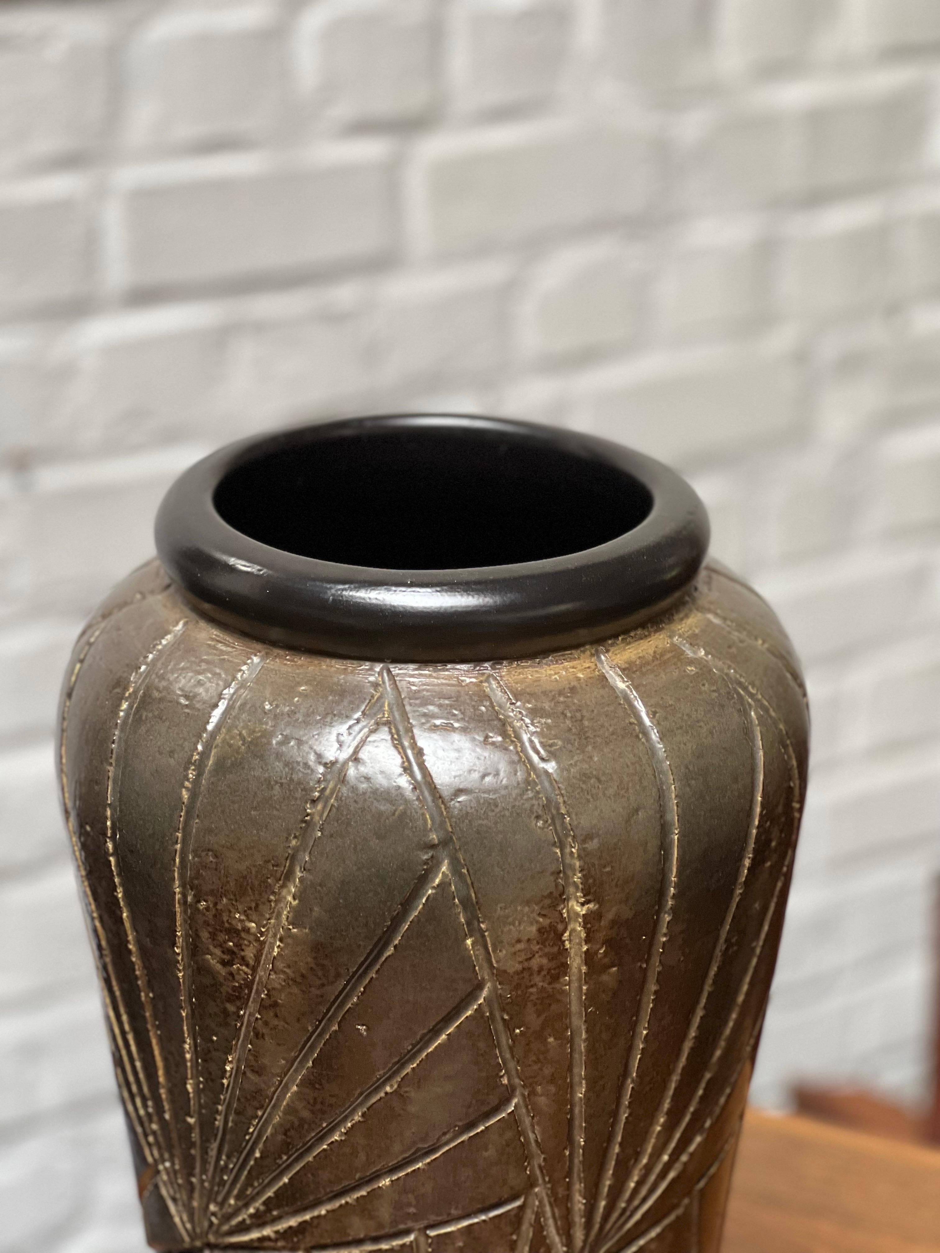 large brown floor vase