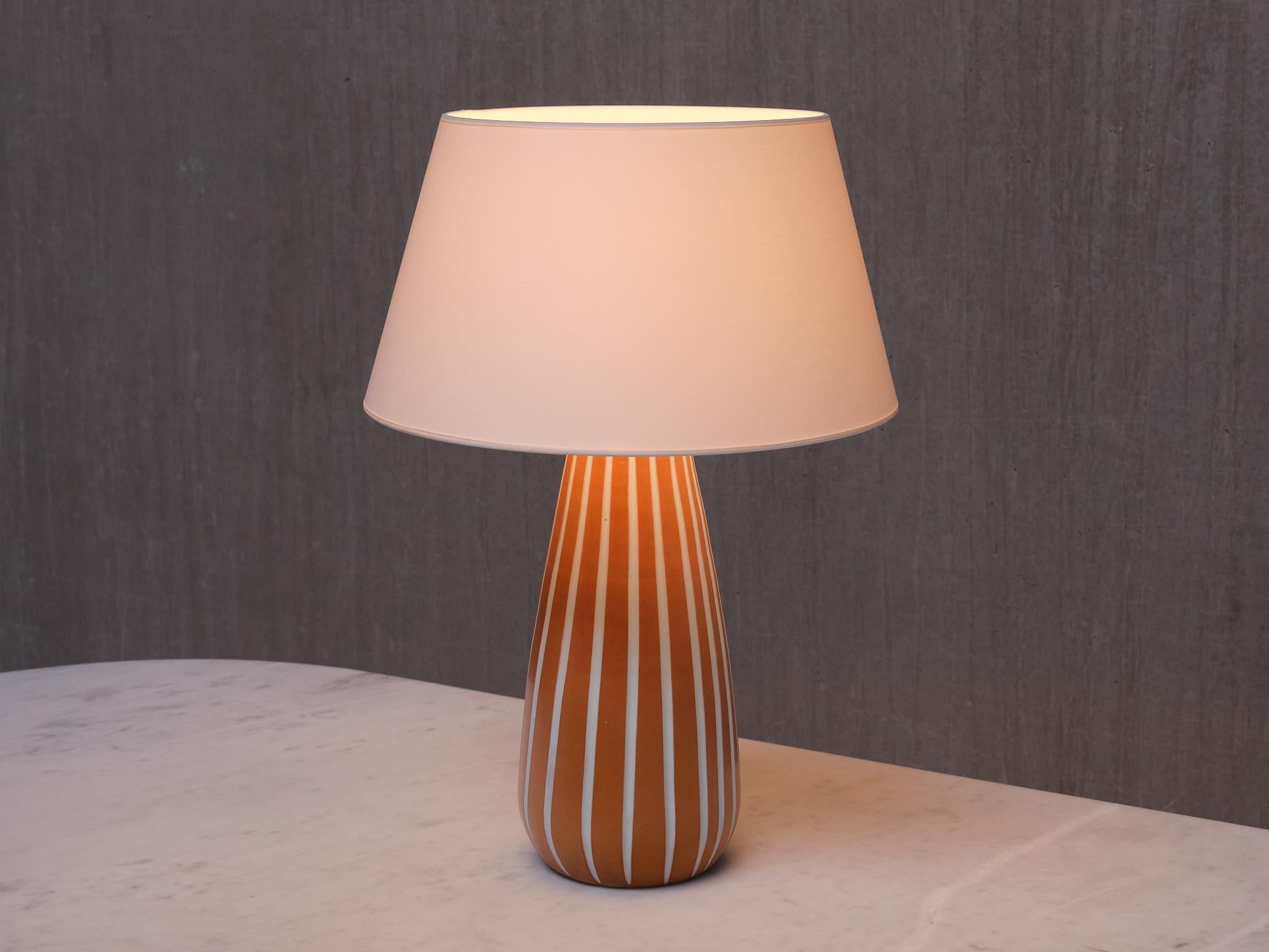 Ingrid Atterberg 'Inca' Keramik-Tischlampe, Upsala Ekeby, 1947 im Angebot 3