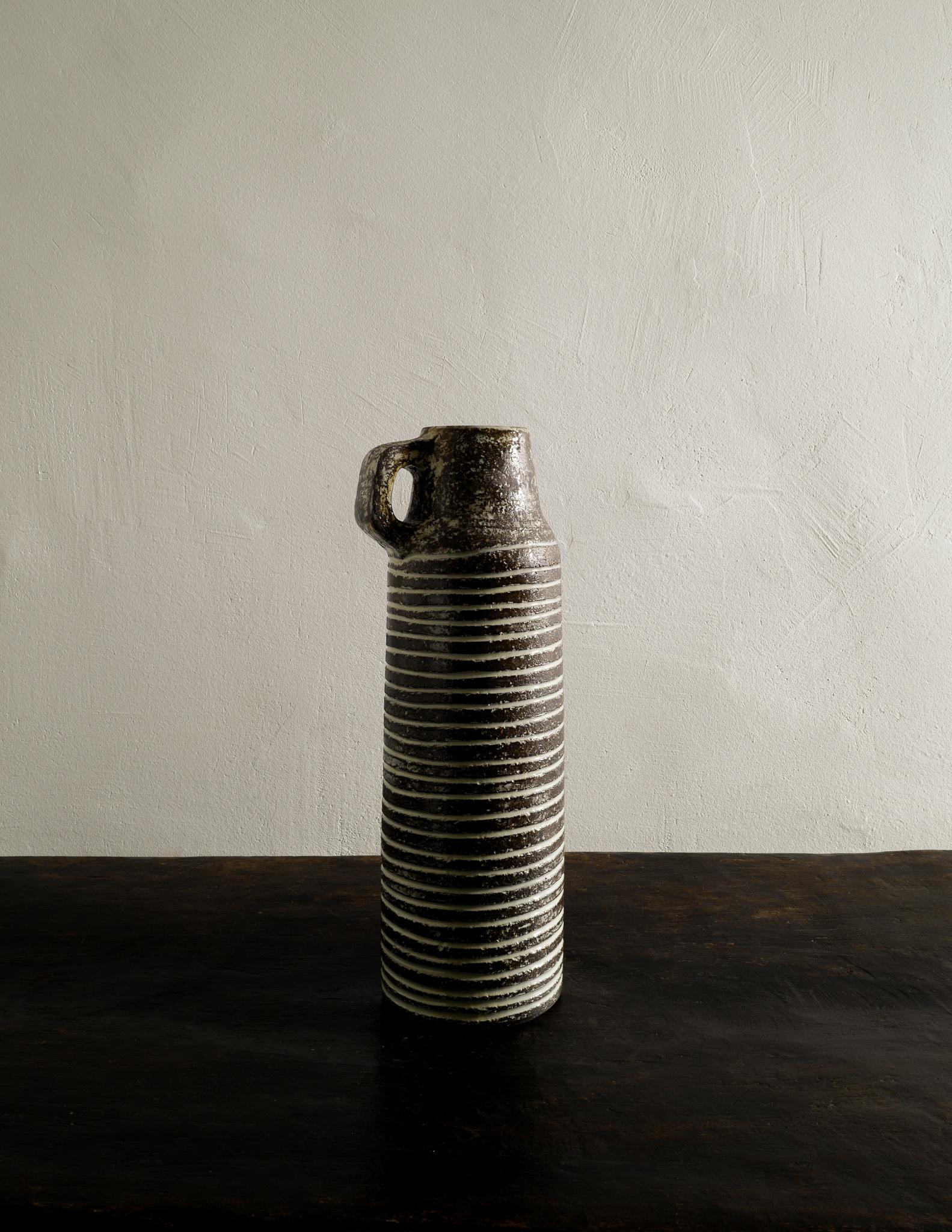 Scandinavian Modern Ingrid Atterberg Midcentury Ceramic Vase Pitcher Jug Produced in Sweden, 1940s