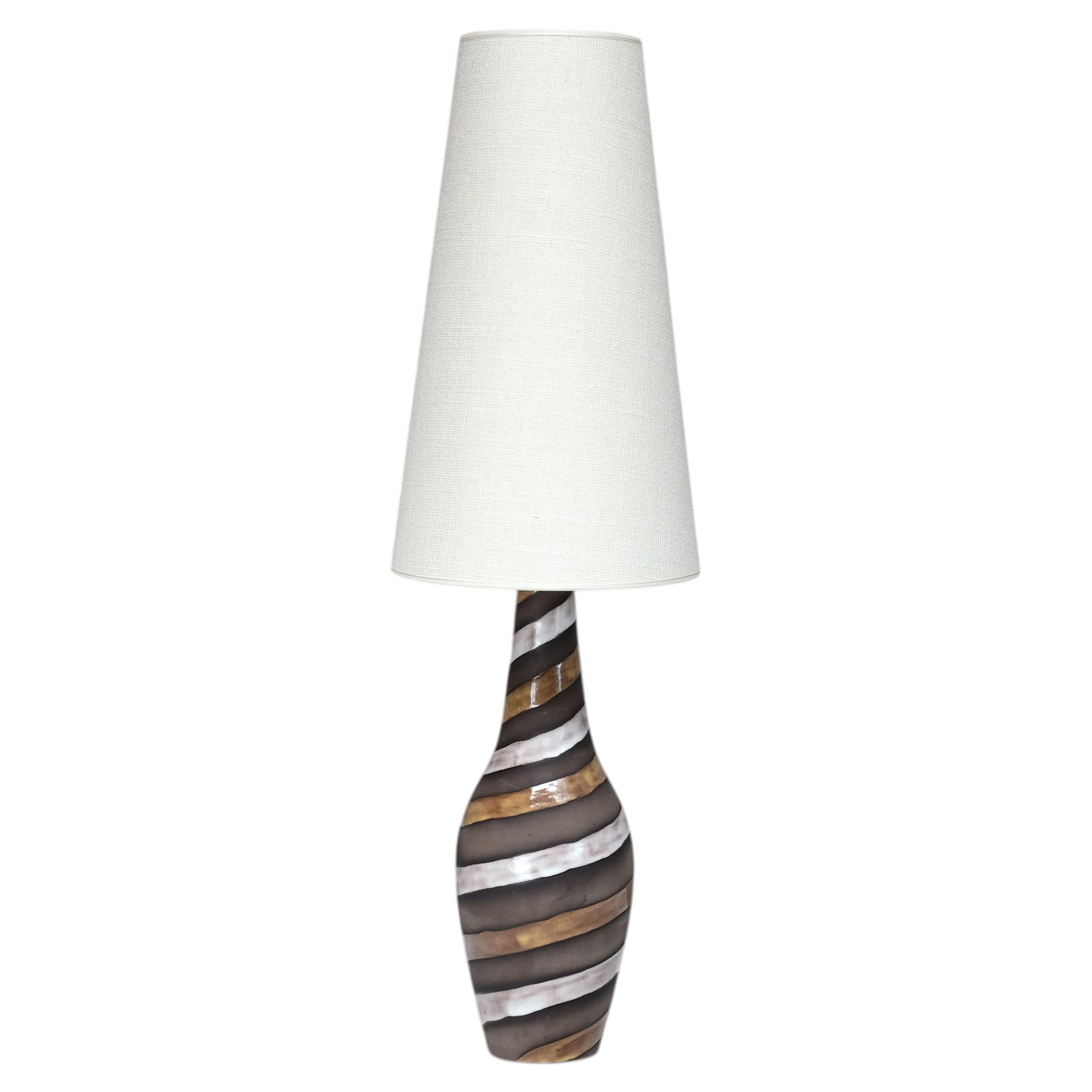 Ingrid Atterberg 'Spiral' Ceramic Table Lamp for Upsala Ekeby, Sweden, 1950s