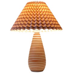 Ingrid Atterberg Striped Rondi Ceramic Table Lamp, Ekeby 1950s