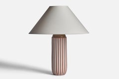 Ingrid Atterberg, Lampada da tavolo, terracotta, ottone, Svezia, anni '50