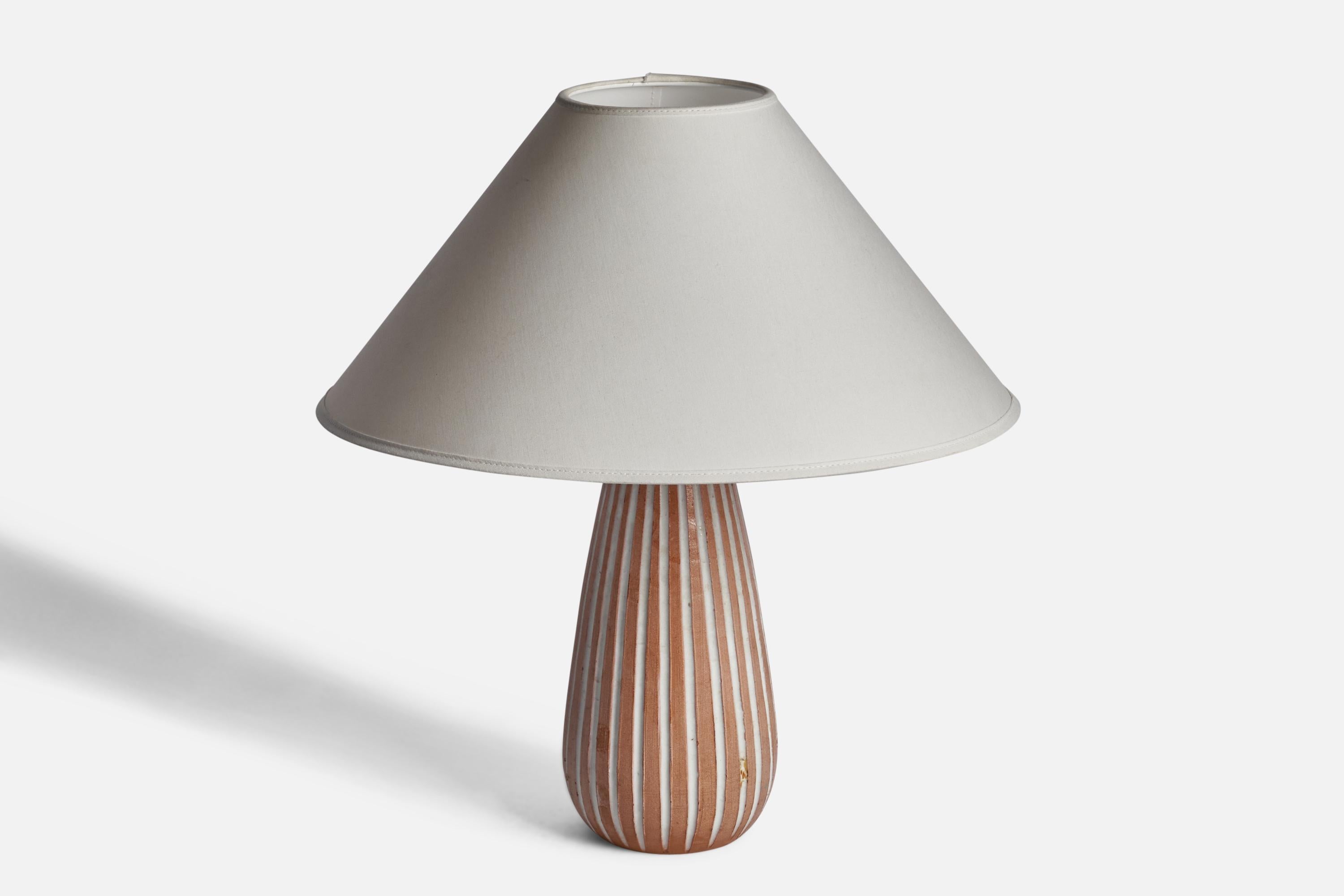 Mid-Century Modern Ingrid Atterberg, Table Lamp, Earthenware, Sweden, 1950s For Sale