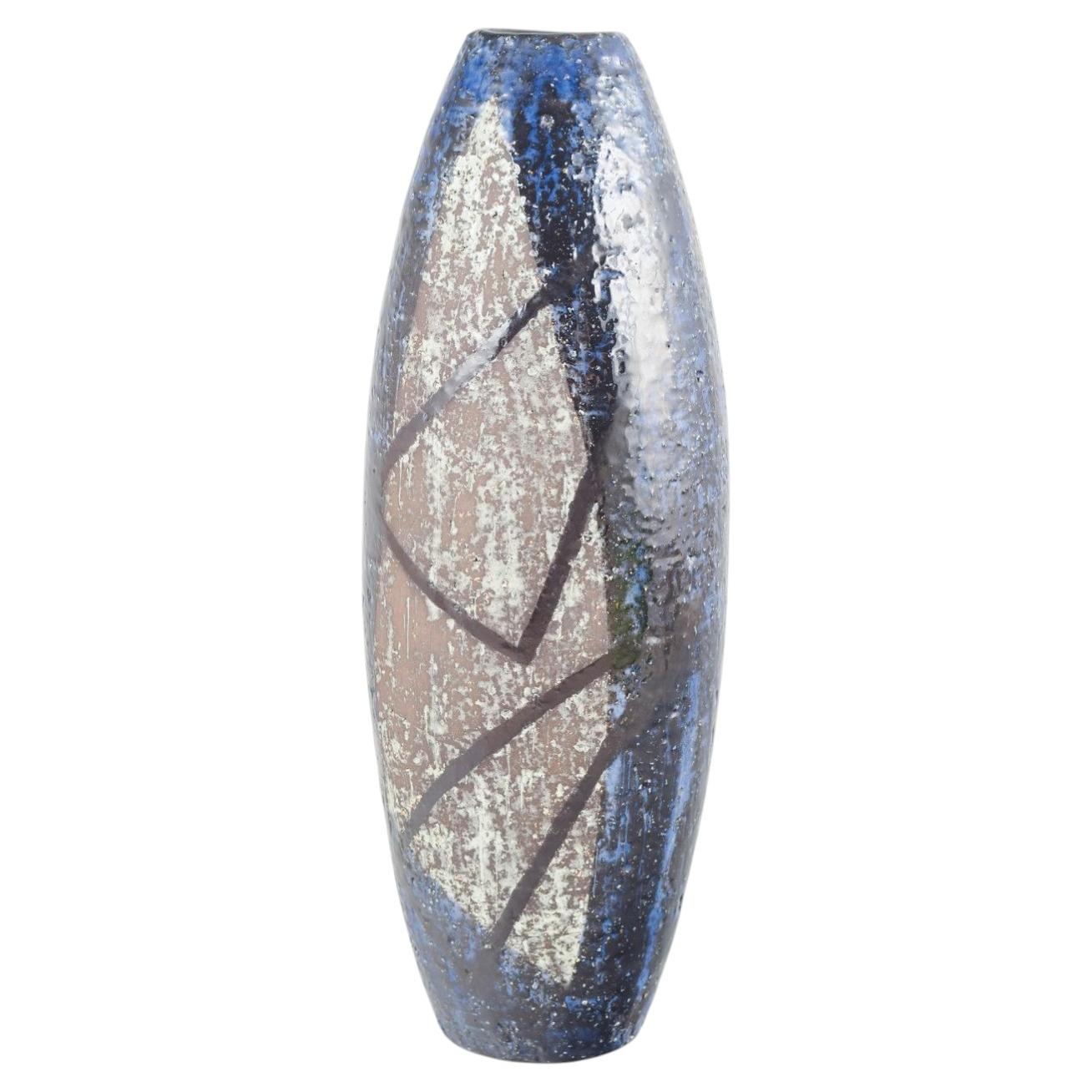 Ingrid Atterberg, Upsala Ekeby. Large ceramic vase with textured glaze. 1960s.