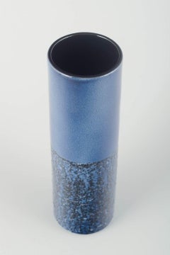 Ingrid Atterberg, Upsala-Ekeby. Stoneware vase with two-part, dark blue glaze.