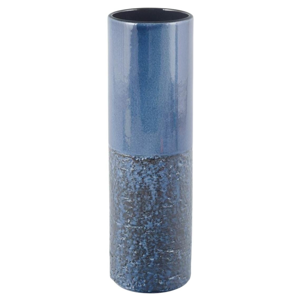 Ingrid Atterberg, Upsala-Ekeby. Stoneware vase with two-part, dark blue glaze. For Sale