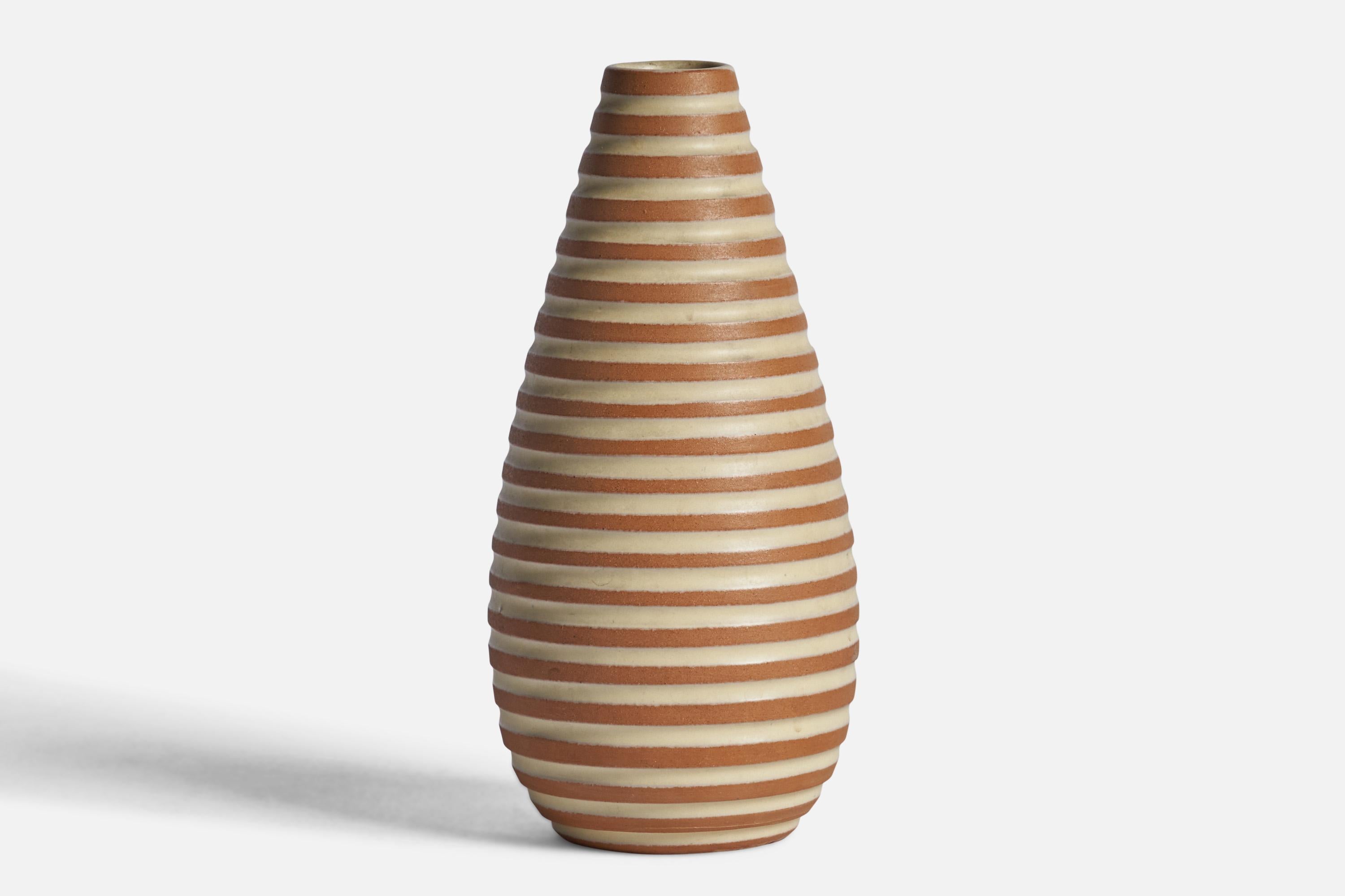 Scandinavian Modern Ingrid Atterberg, Vase, Earthenware, Sweden, 1950s For Sale