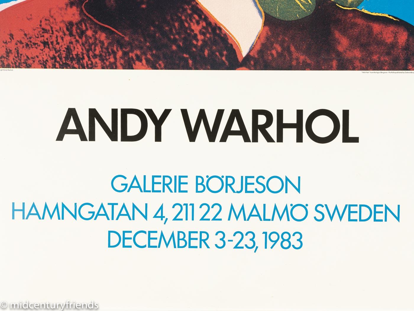 Affiche d'exposition «grid Bergmann with Hat 315 » d'Andy Warhol en vente 2
