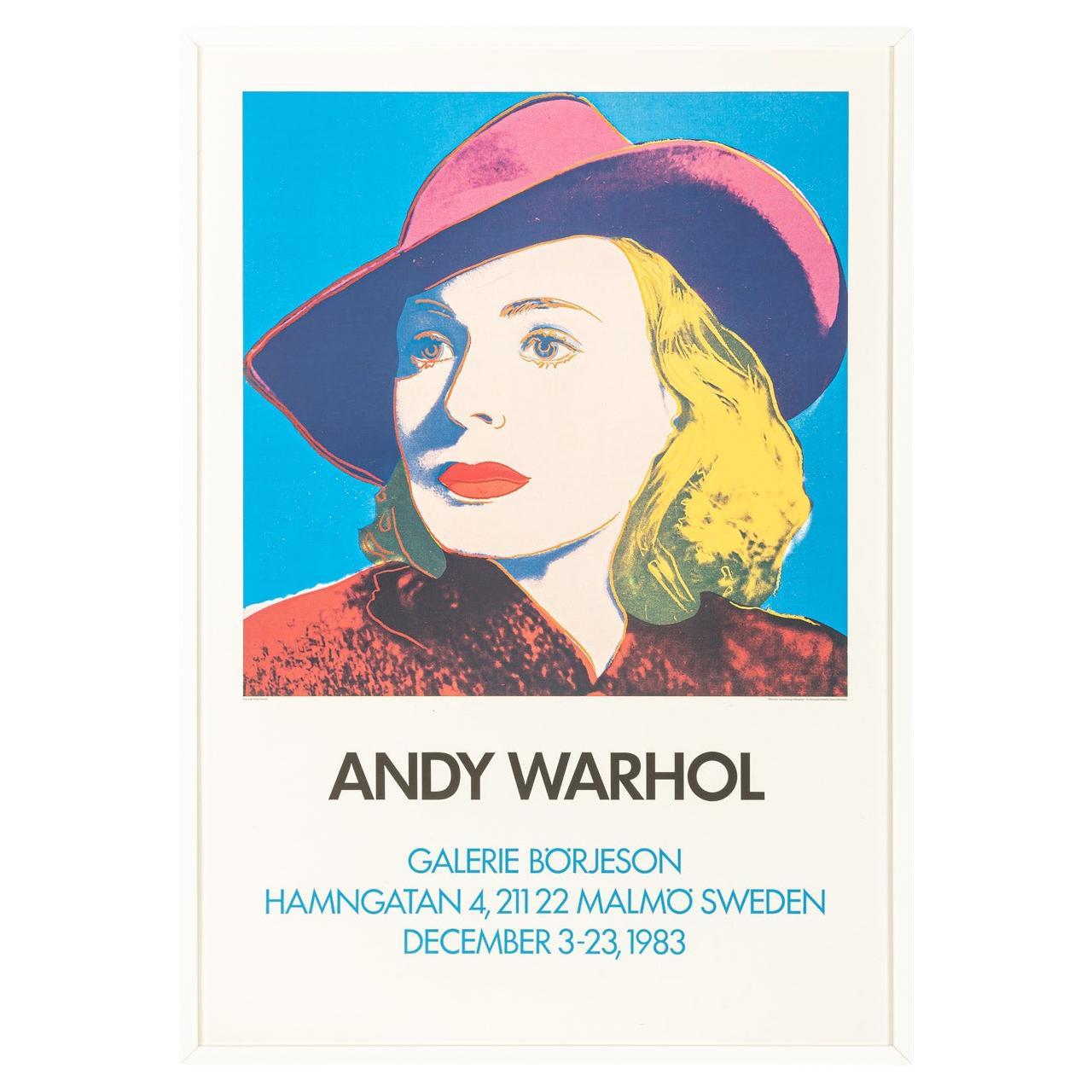 "Ingrid Bergmann with Hat 315" by Andy Warhol Exhibition Poster For Sale