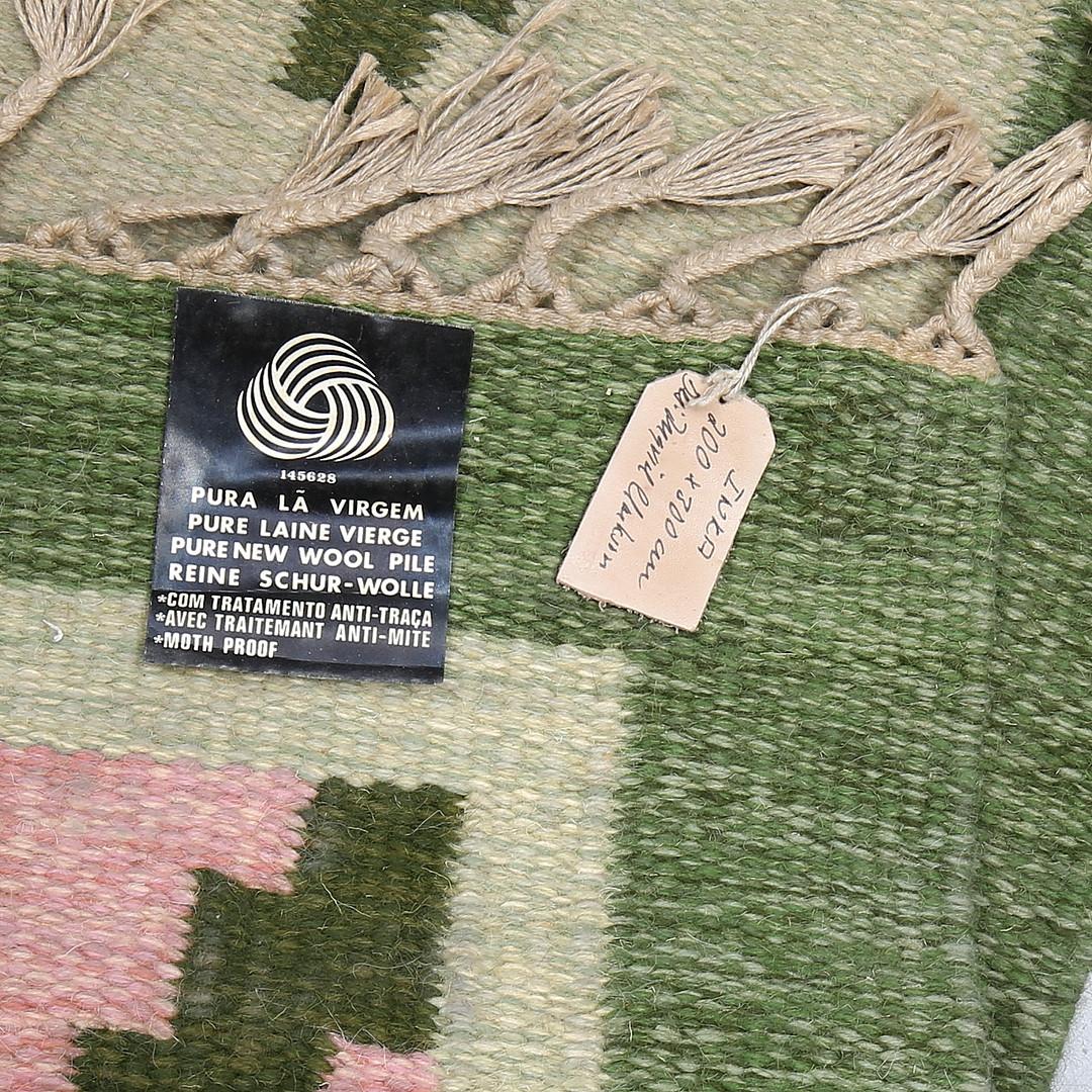 Scandinavian Modern Ingrid Calrkson Flatweave Röllakan Handwoven Wool Rug Sweden 1950s For Sale