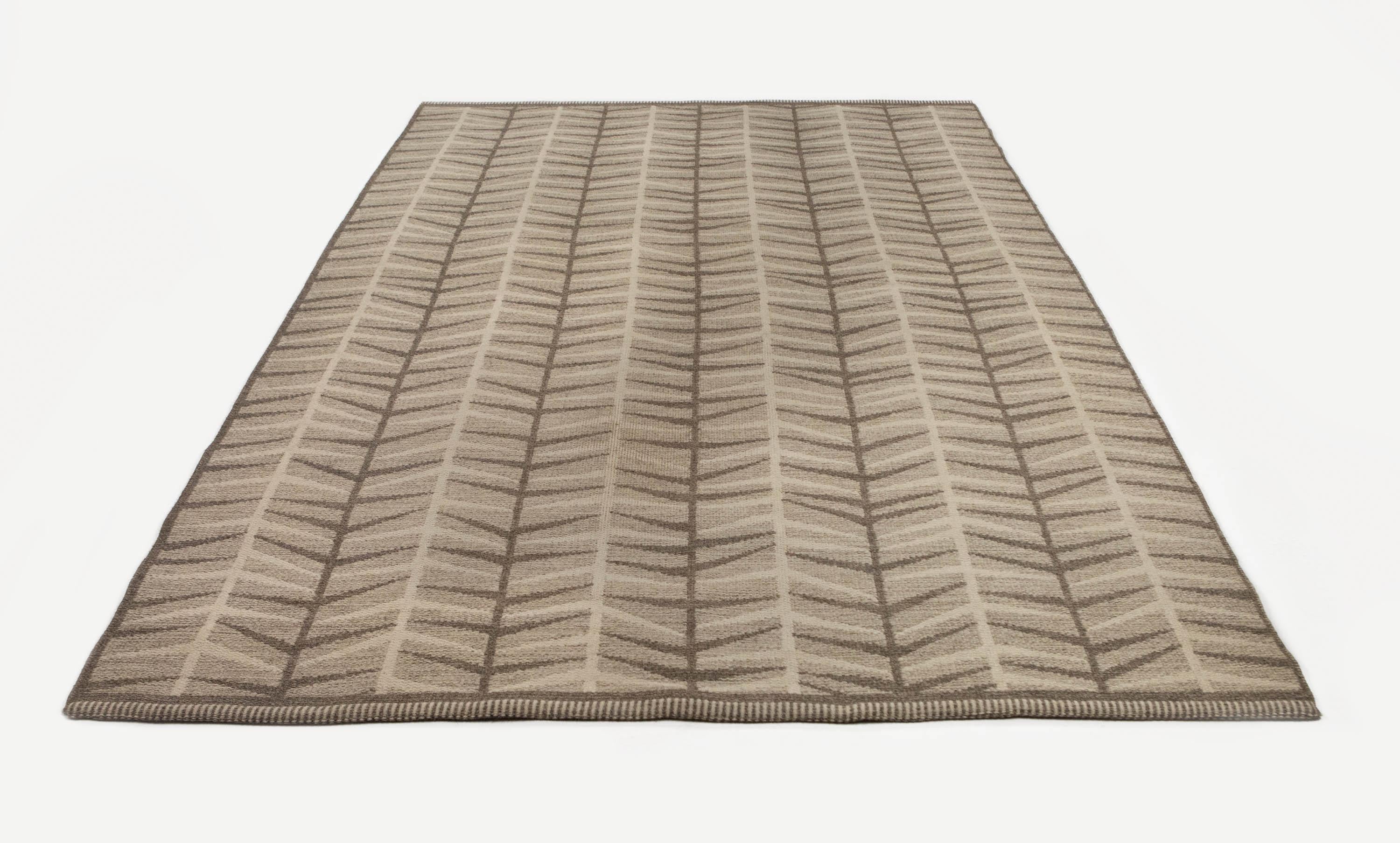 Ingrid Dessau Double Sided Flat-Weave Swedish Rug, Sweden 1960s 8