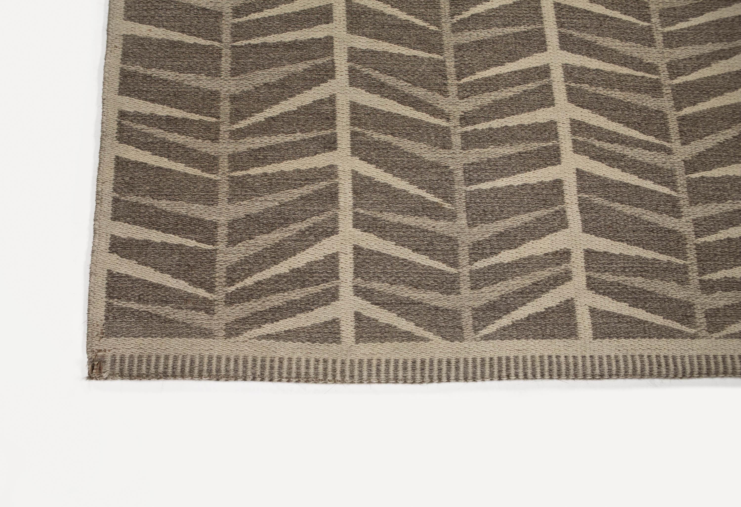 Wool Ingrid Dessau Double Sided Flat-Weave Swedish Rug, Sweden 1960s