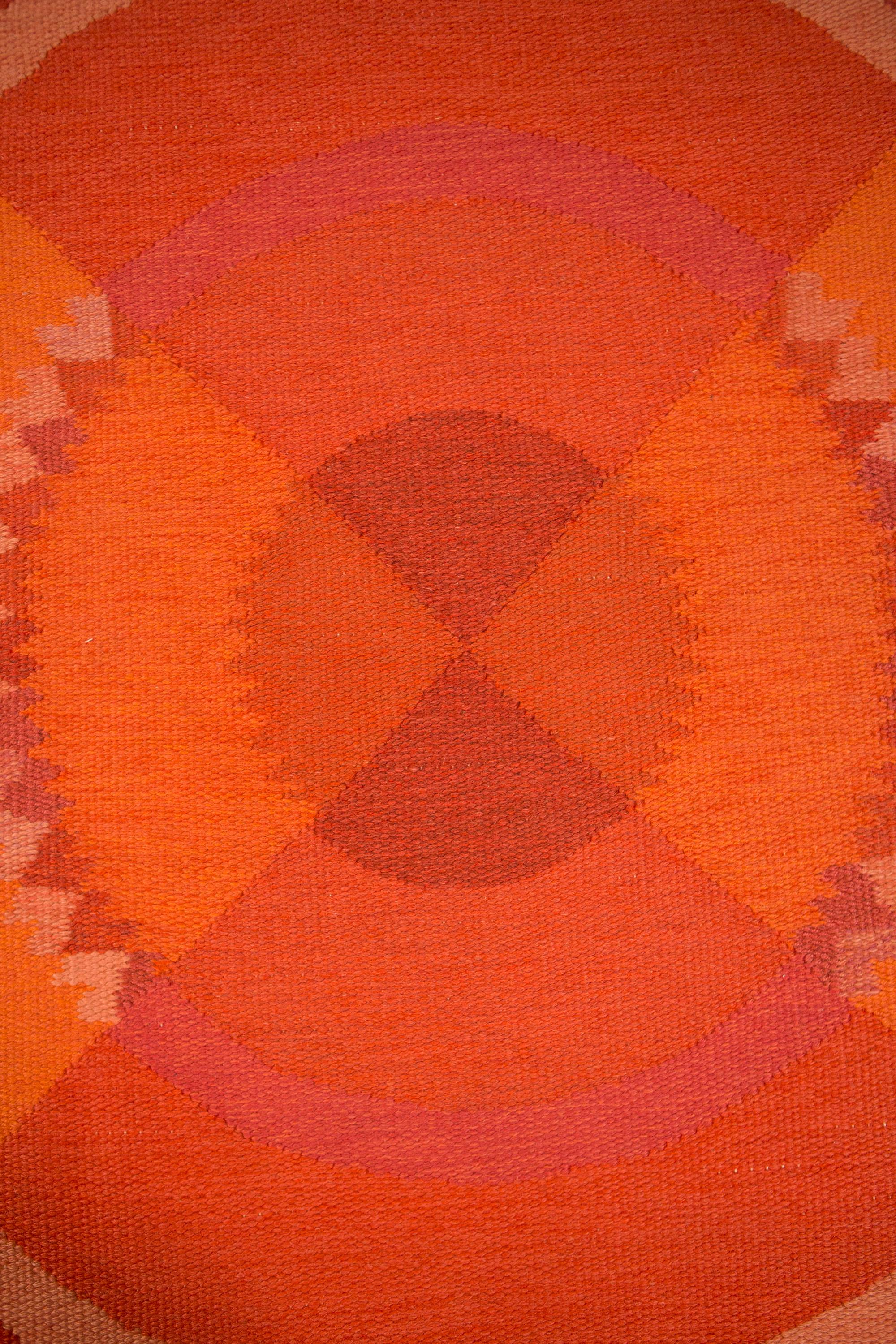 Ingrid Dessau Flat Weave Swedish Rug for Malmöhus Läns Hemslöjd 1960's For Sale 5