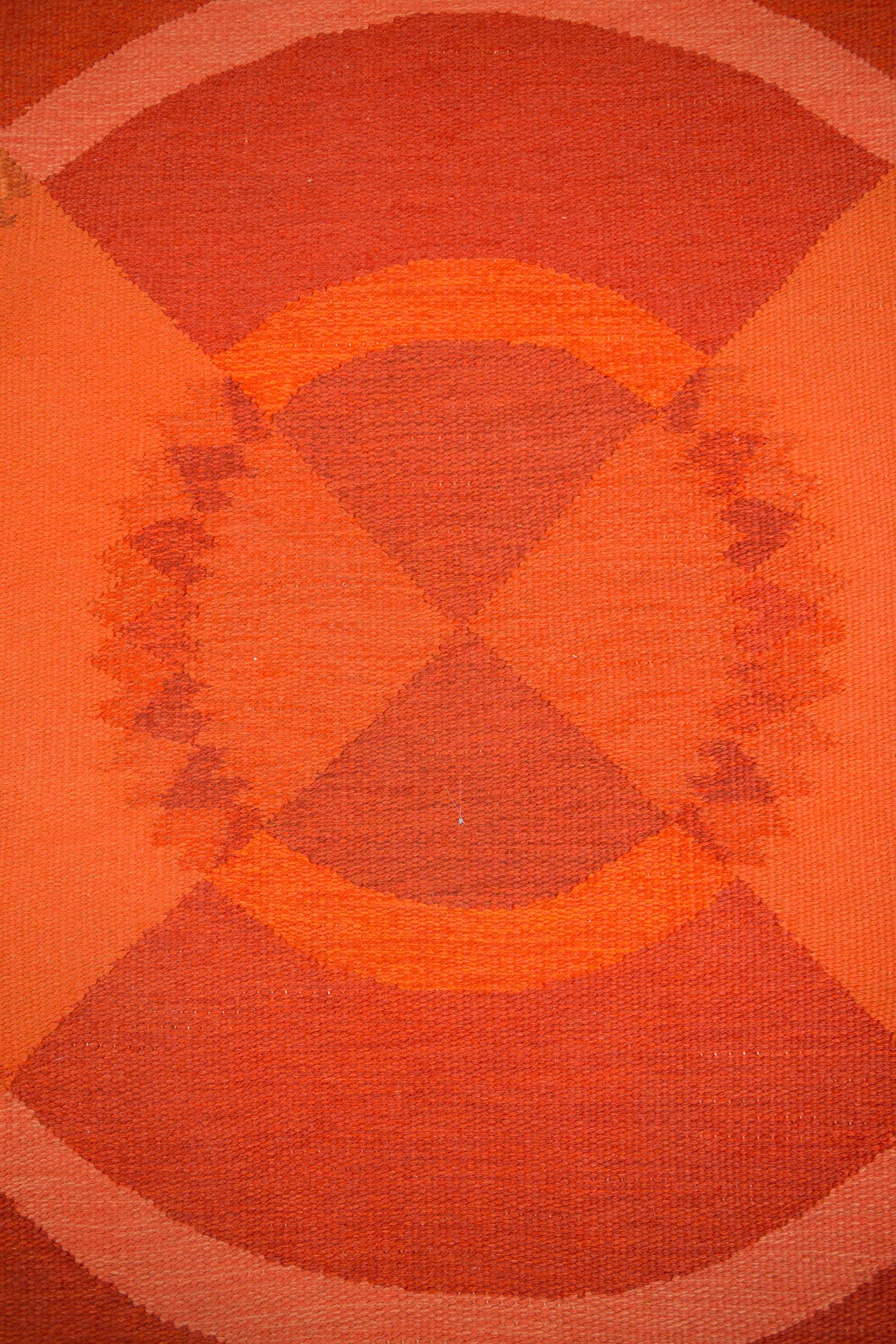 Ingrid Dessau Flat Weave Swedish Rug for Malmöhus Läns Hemslöjd 1960's For Sale 6