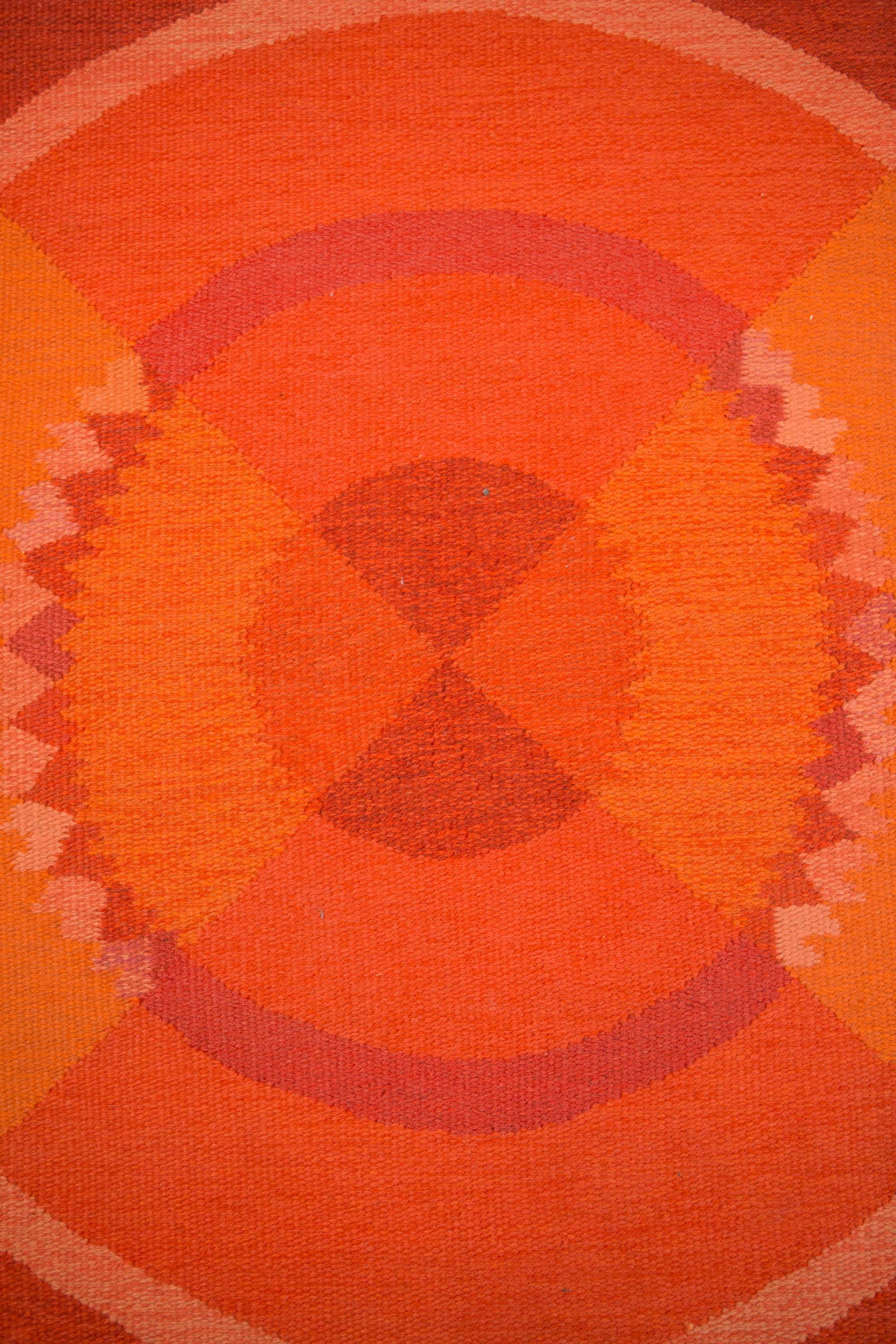 Ingrid Dessau Flat Weave Swedish Rug for Malmöhus Läns Hemslöjd 1960's For Sale 7