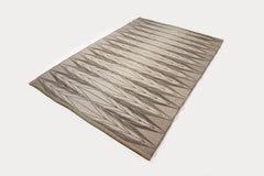 Alfombra de tejido plano "Sylarna" de Ingrid Dessau, reversible, Suecia, años 60