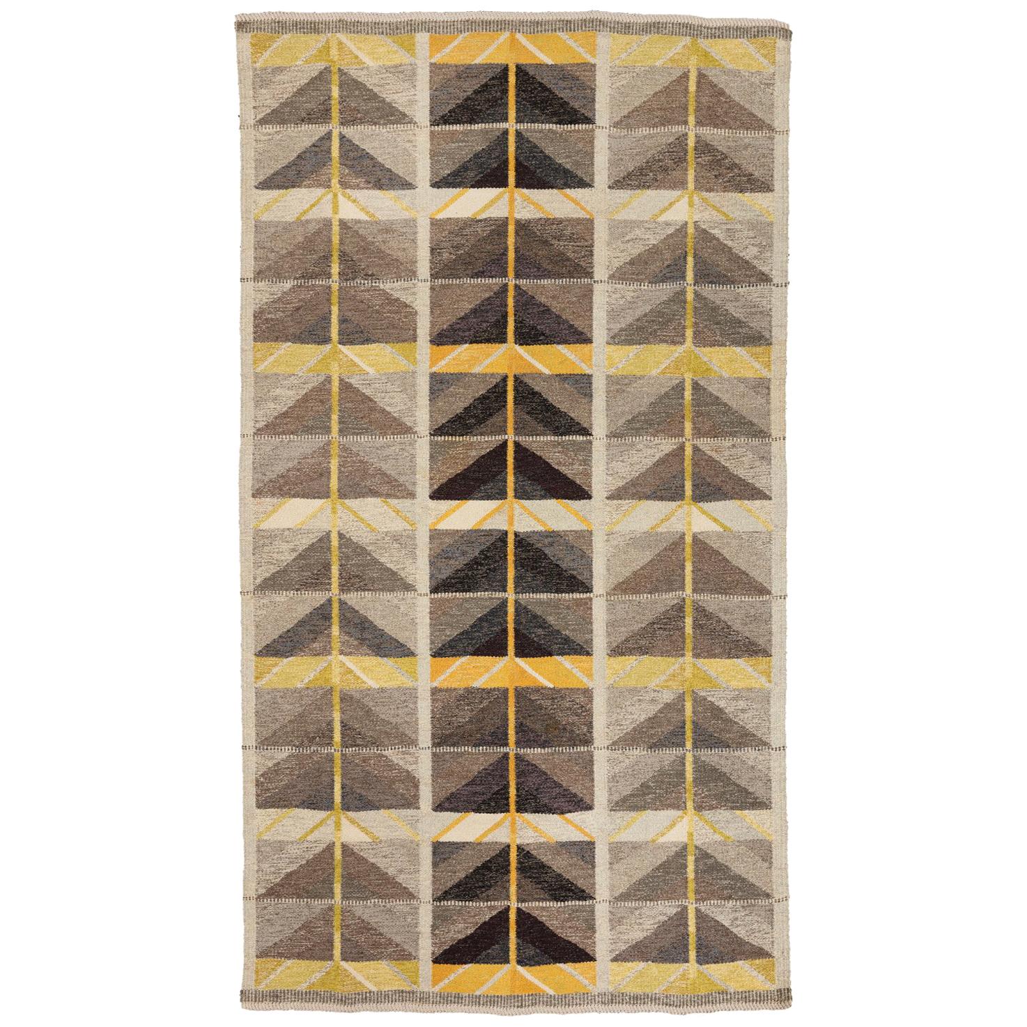 Ingrid Dessau Vintage Scandinavian Modern Rug, Diagonals Carpet