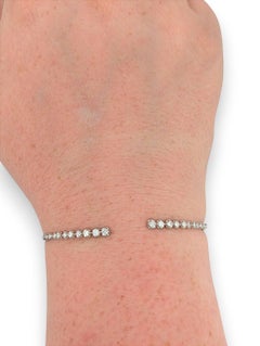 Ingrid Diamond Bangle Bracelet  14K White Gold  0.75ctw Natural Round Diamonds