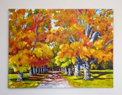 Autumn Alley, Acrylic Landscape Painting on Canvas, 2014